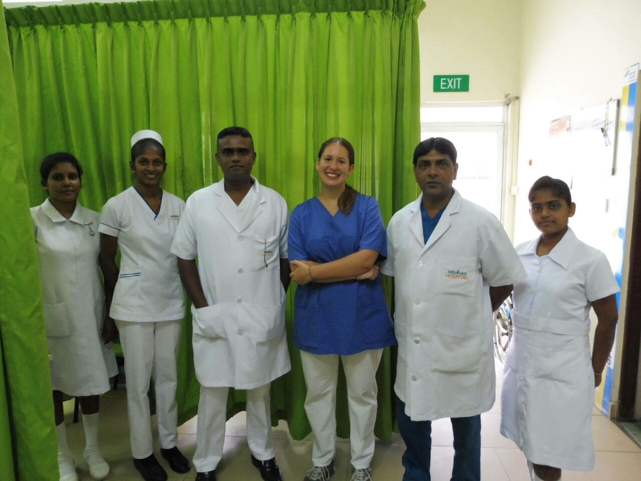 Student with medical staff