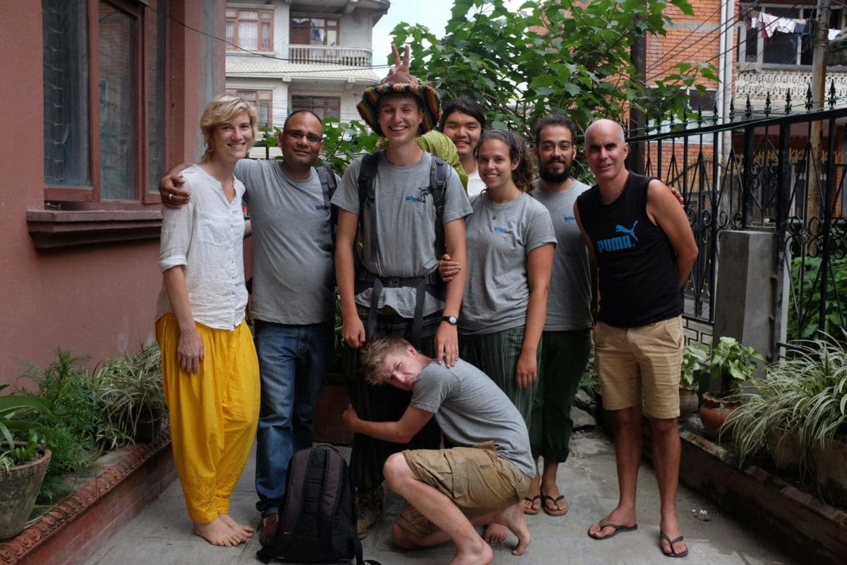 Career Break volunteers with staff in Nepal