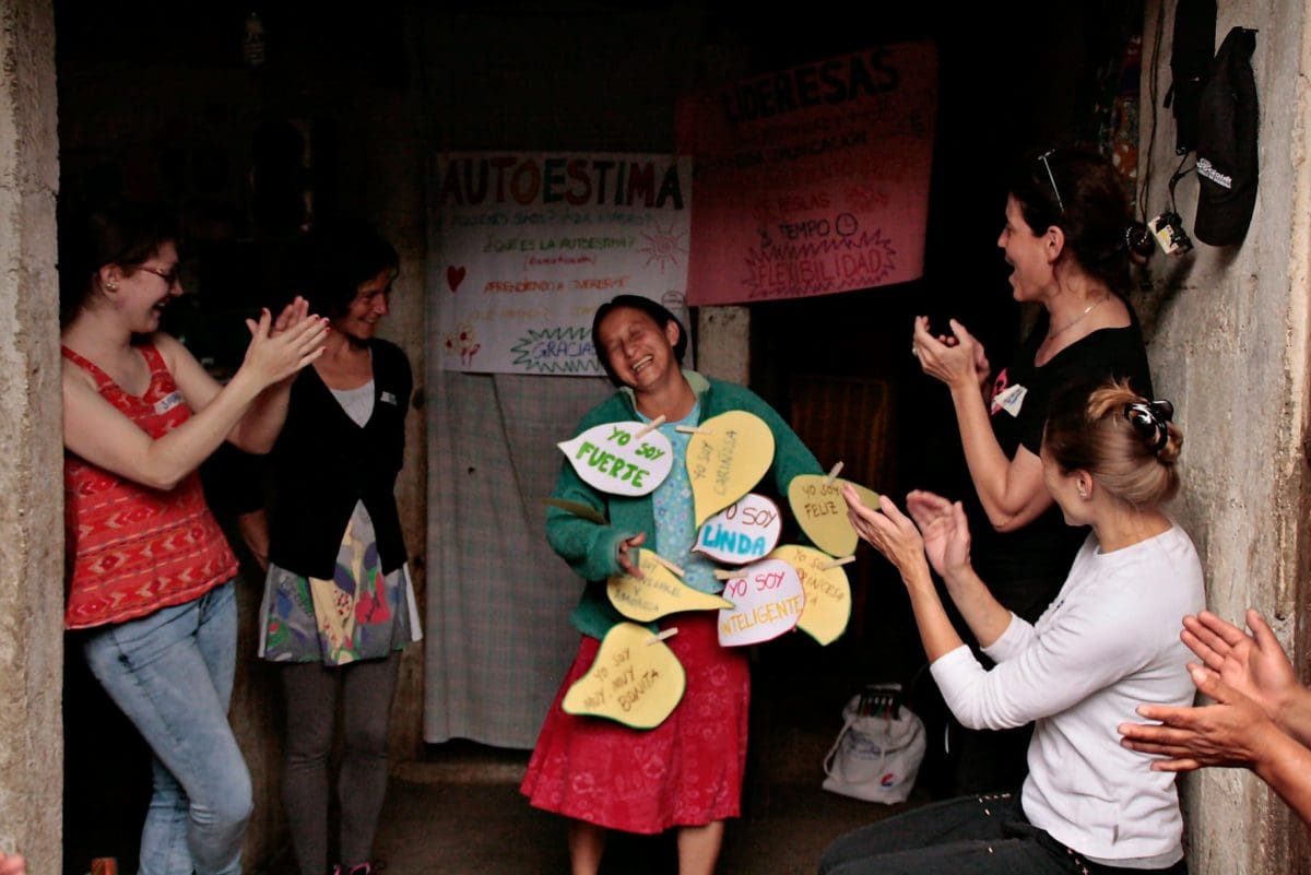 Mature volunteer on women project in Costa Rica