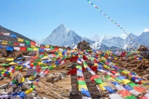 Prayer Flags overlooking the Himalayas