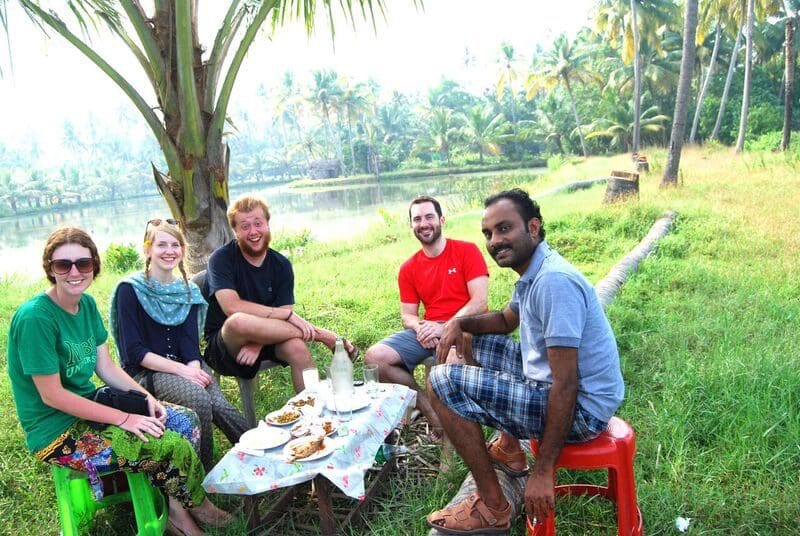 Volunteers Enjoying the Keralan Backwaters