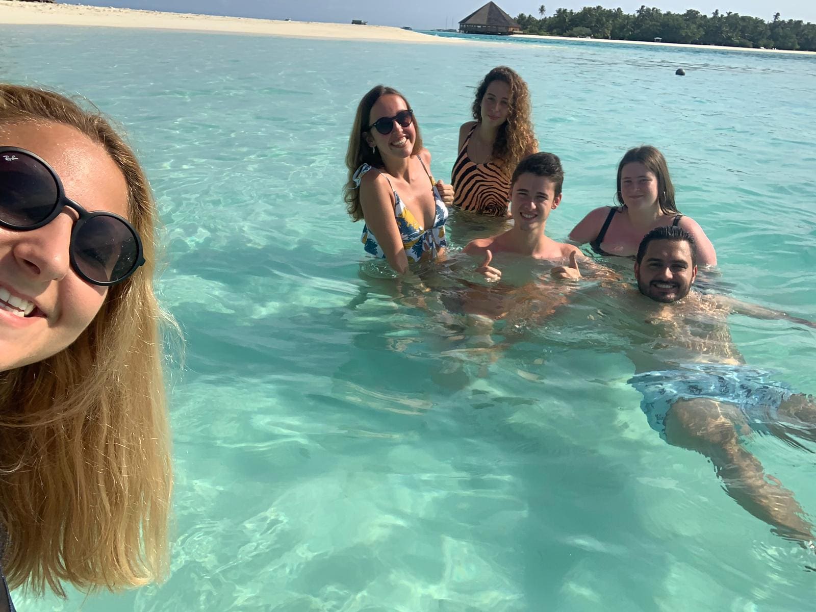 Volunteers enjoying time together in the Maldives