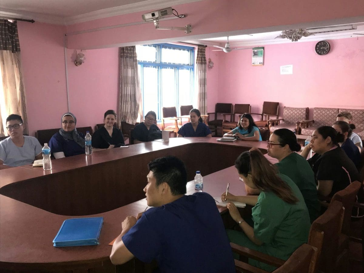 Medical volunteers in Nepal at a doctors meet