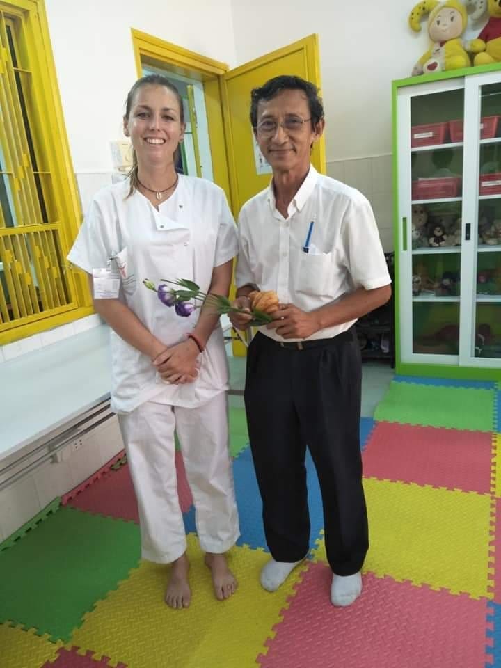 Nursing student with medical staff