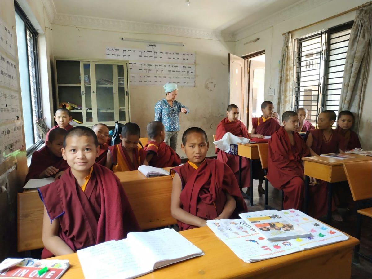 Teaching Monk children in Nepal