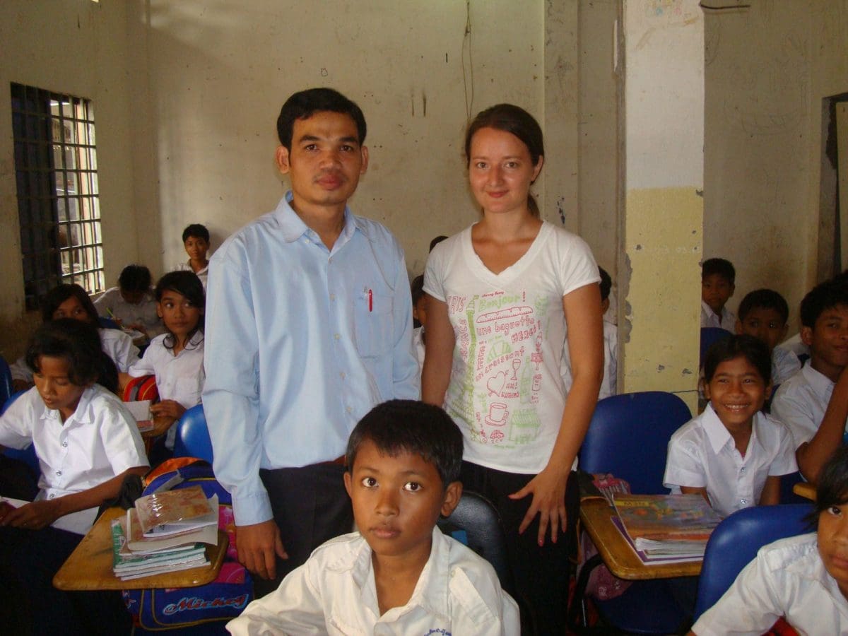 Teaching Volunteer and staff in Cambodia