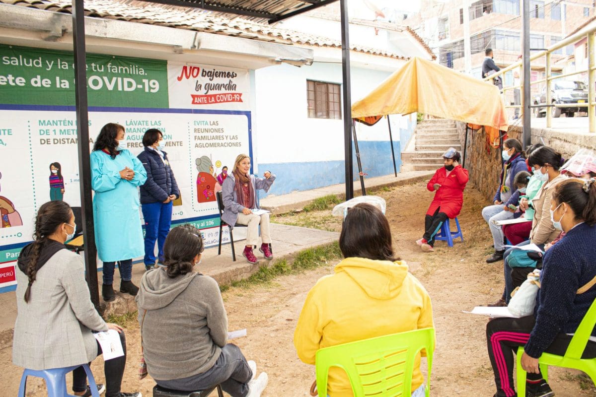Volunteer conducting medical camp in Peru